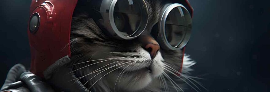 casque de moto pour chat